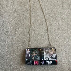 Stylish Magazine Print Clutch Bag